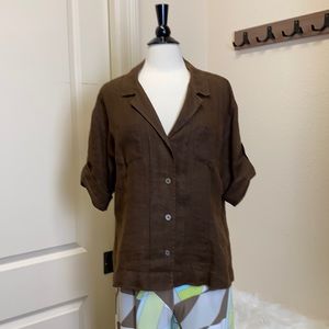 Chicos LINEN jacket style top, size 1